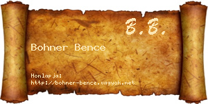 Bohner Bence névjegykártya