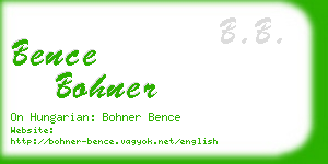 bence bohner business card